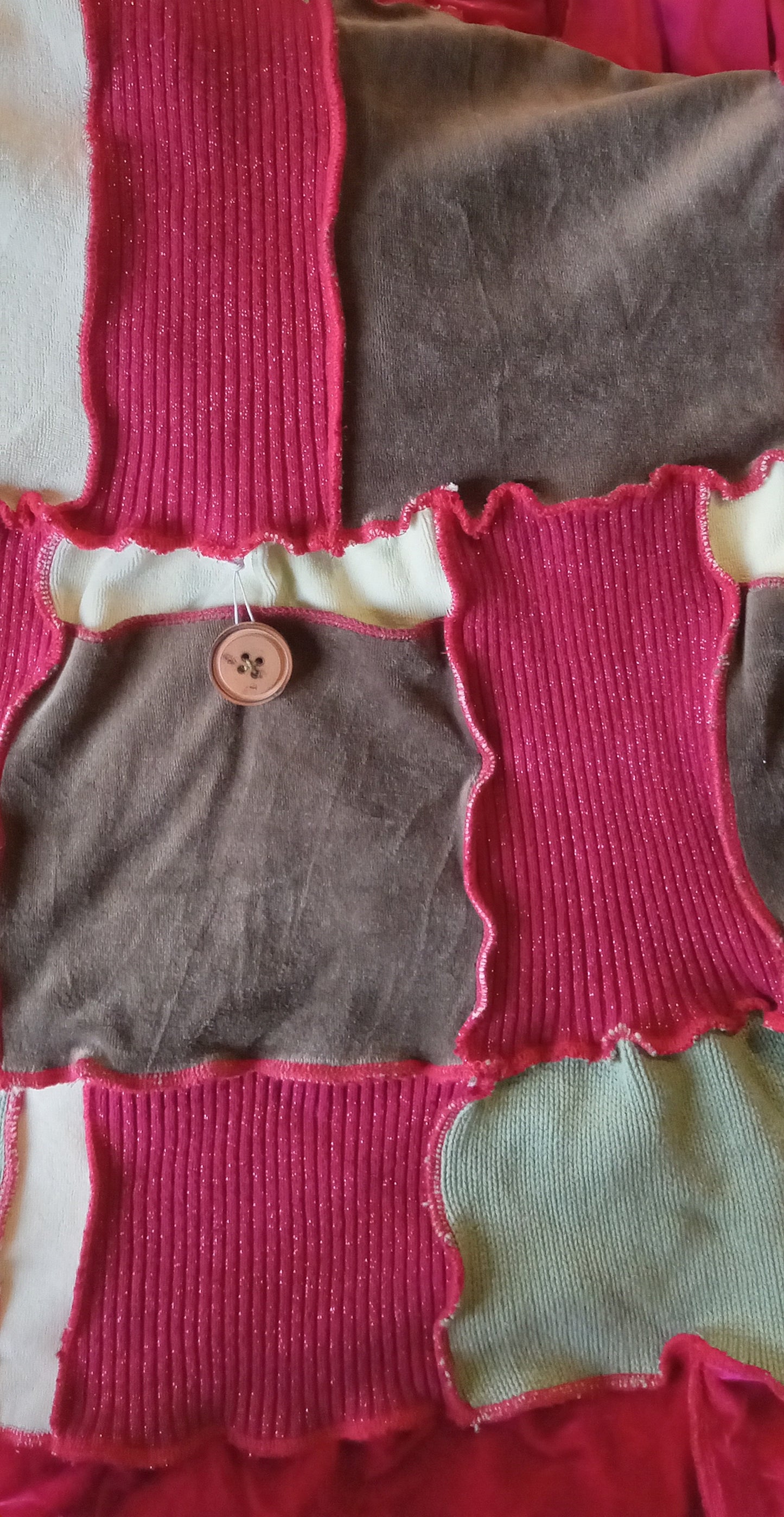 Grateful Dead Sparkly Patchwork Eco Velour Sweater Dress with Pockets