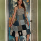 Touch of Grey Patchwork Adjustable Grateful Dead Lightning Bolt Dress Lace Up Back