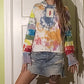 Rainbow Full of Sound Grateful Dead Patchwork Tie Dye Eco Hoodie