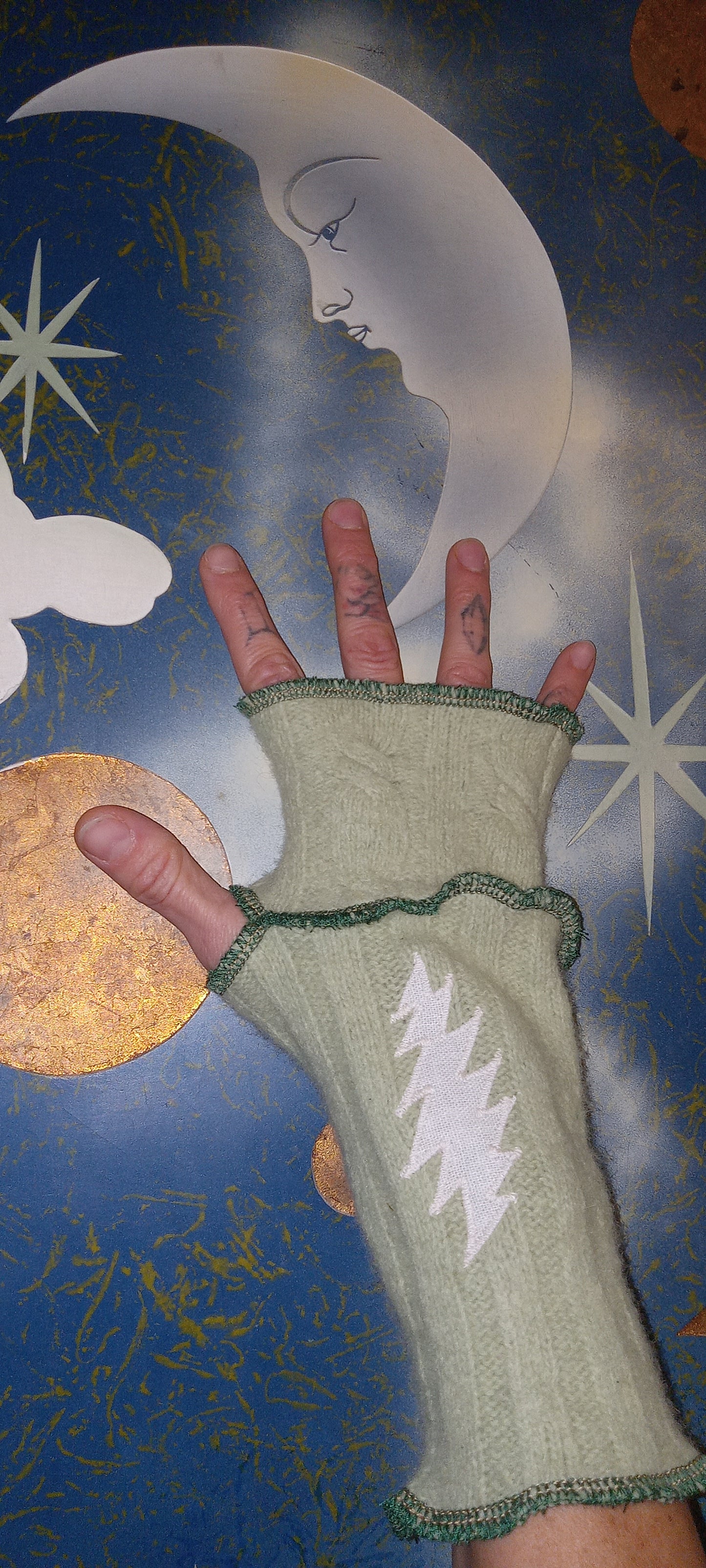 Grateful Dead Eco Wool Handwarmers / Fingerless Gloves