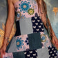 Psychedelic Butterfly Open Back Lace Up Patchwork Eco Dress