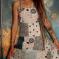 Cosmic Traveler Patchwork Open Back Lace Up Eco Dress