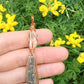 Quartz and Black Kyanite Copper Wire Wrapped Pendant