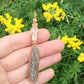 Quartz and Black Kyanite Copper Wire Wrapped Pendant
