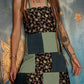 Ginkgo Patchwork Adjustable Lace Up Open Back Dress