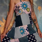 Psychedelic Butterfly Open Back Lace Up Patchwork Eco Dress