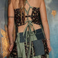 Ginkgo Patchwork Adjustable Lace Up Open Back Dress