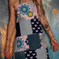 Psychedelic Butterfly Open Back Lace Up Patchwork Eco Dress