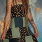Ginkgo Patchwork Adjustable Lace Up Open Back Dress