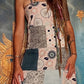 Cosmic Traveler Patchwork Open Back Lace Up Eco Dress