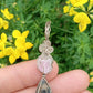Lepidolite and Black Kyanite Sterling Silver Wire Wrapped Pendant