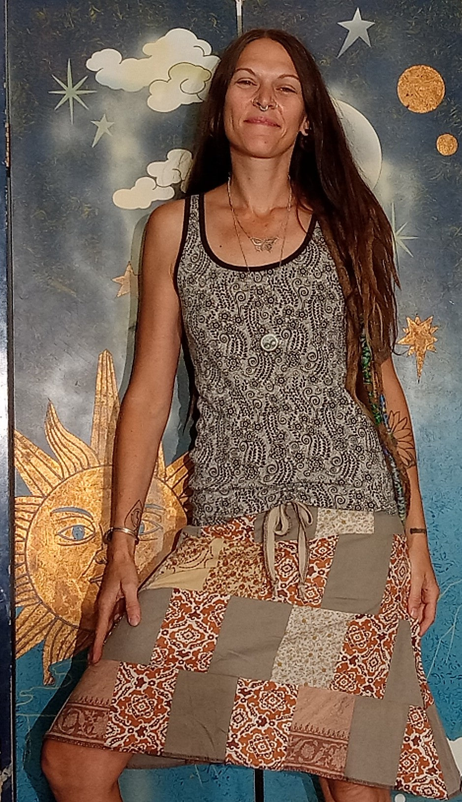 Rooted in Nature Patchwork Adjustable Eco Skirt