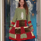 Grateful Dead Sparkly Patchwork Eco Velour Sweater Dress with Pockets