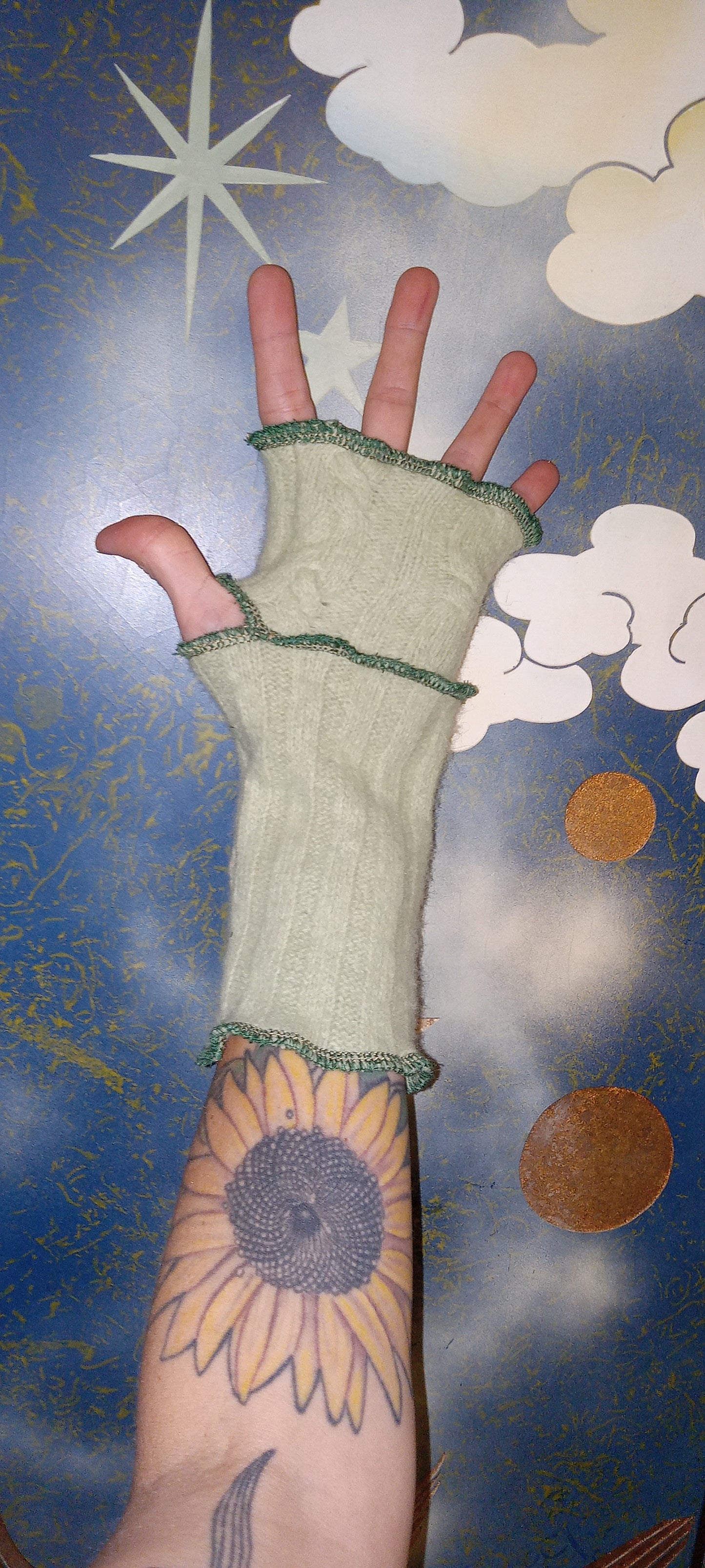 Grateful Dead Eco Wool Handwarmers / Fingerless Gloves