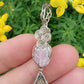 Lepidolite and Black Kyanite Sterling Silver Wire Wrapped Pendant