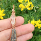 Quartz and Black Kyanite Copper Wire Wrapped Pendant
