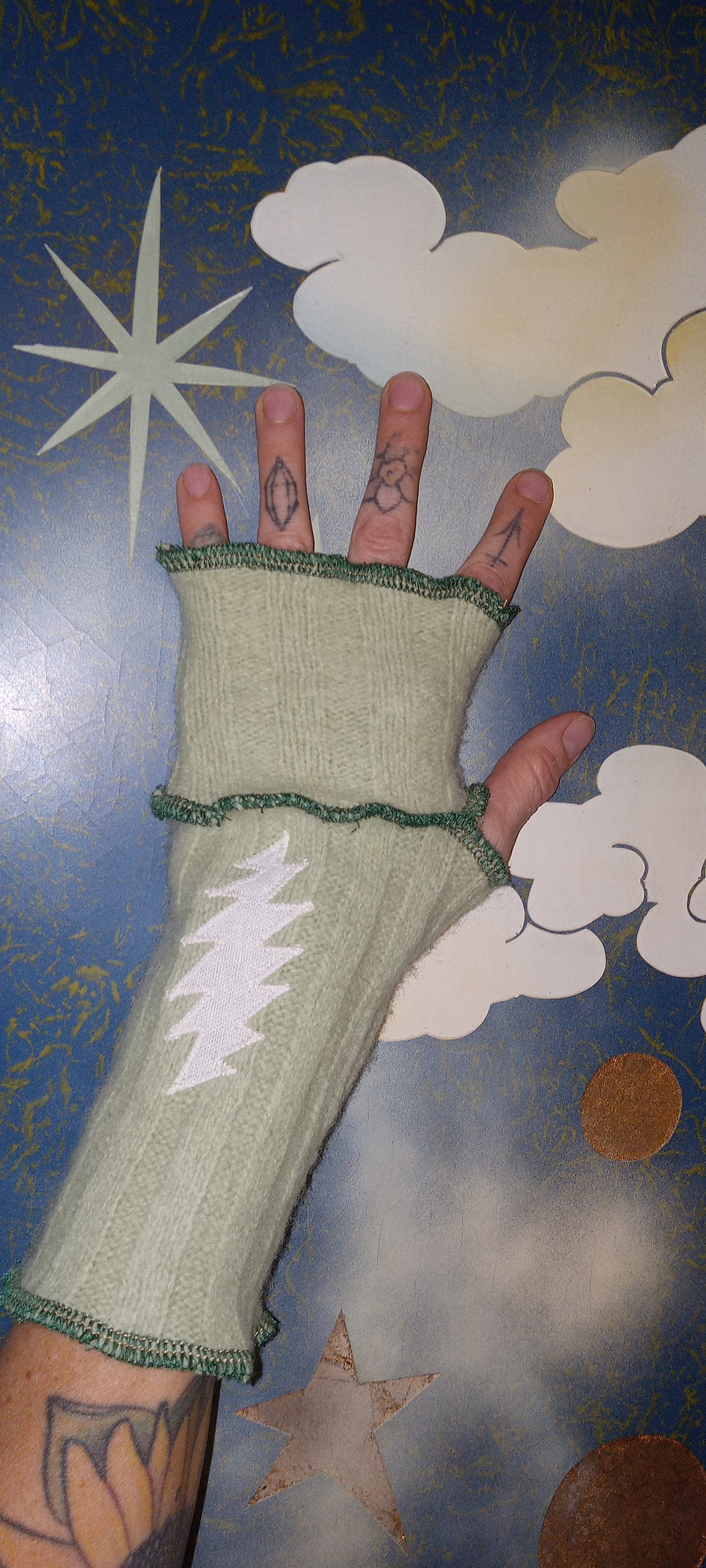 Grateful Dead Eco Wool Handwarmers / Fingerless Gloves