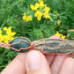 Jade and Black Kyanite Copper Wire Wrapped Pendant