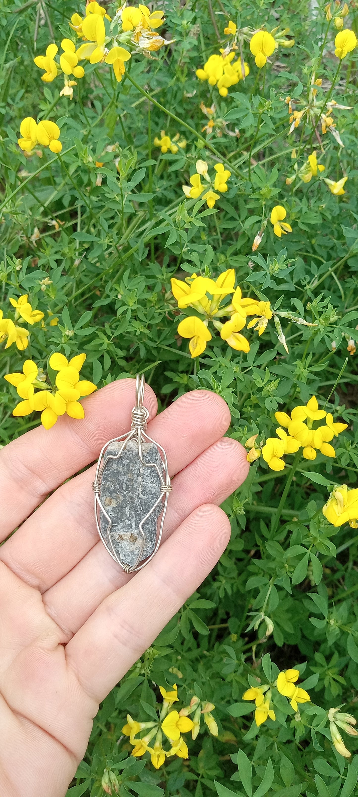 Black Kyanite Sterling Silver Wire Wrapped Pendant