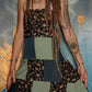 Ginkgo Patchwork Adjustable Lace Up Open Back Dress