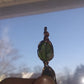 Black Kyanite and Jade Copper Wire Wrapped Pendant - Handmade - Crystal Jewelry - Organic Jewelry - Ecofriendly - Bohemian - Hippie Jewelry - Crystal Pendant - Gemstone - Spirals