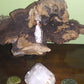 Quartz and Black Kyanite Crystal Pendant - Handmade - Wire wrapped - Copper - Metaphysical -