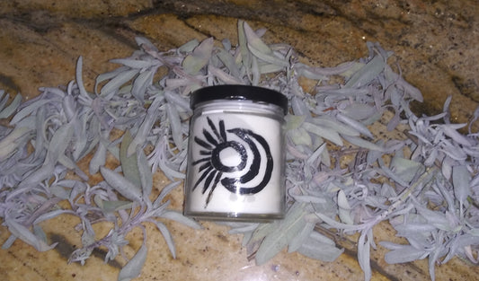 Balance Candle - Ecofriendly Soy Candle - Hemp Wick - Hand Painted - Organic Essential Oils - Cypress and Cedar