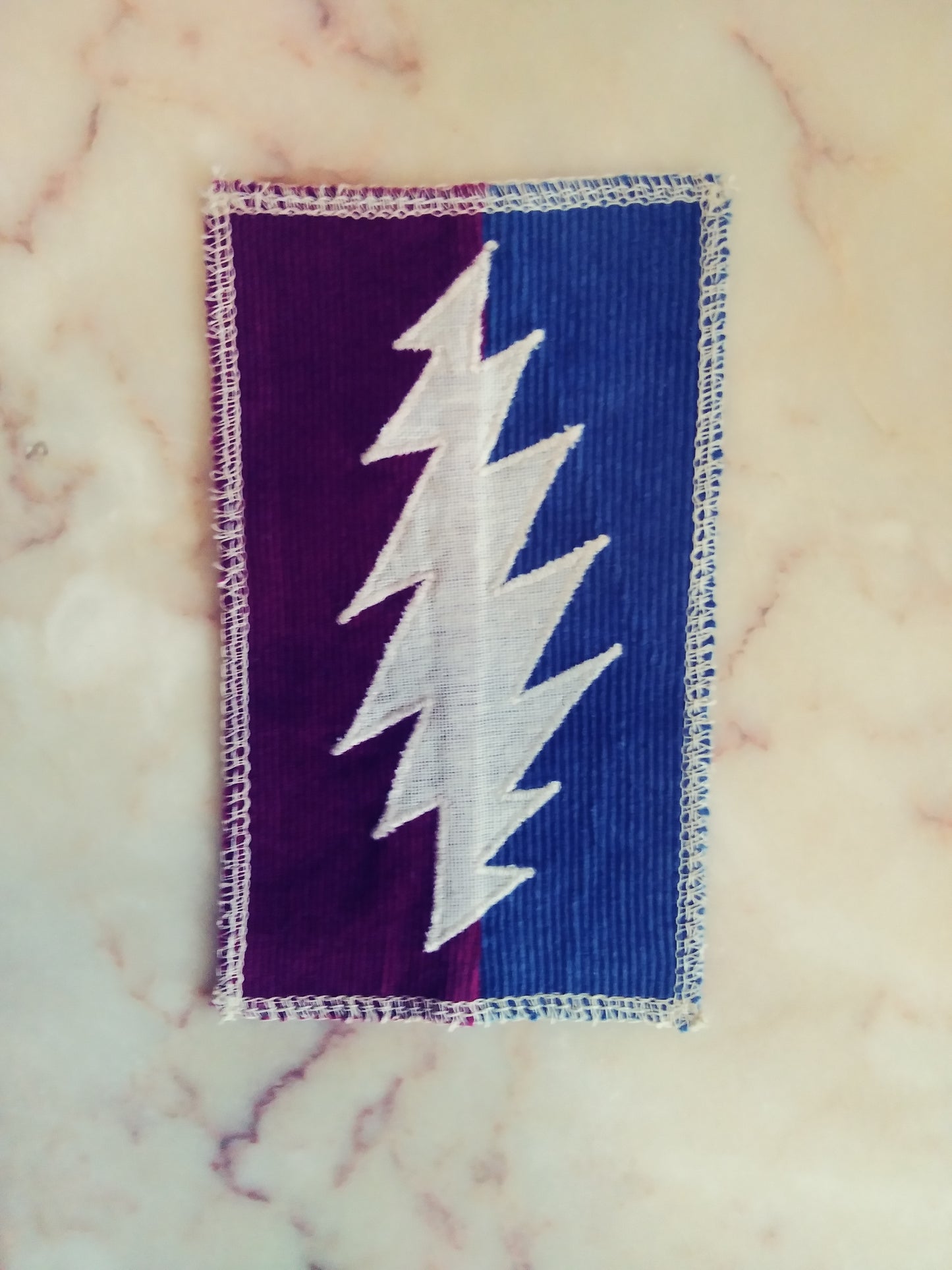 Grateful Dead Lightning Bolt Patch - Ecofriendly - Organic Cotton - Hemp - Eco Corduroy - Handmade